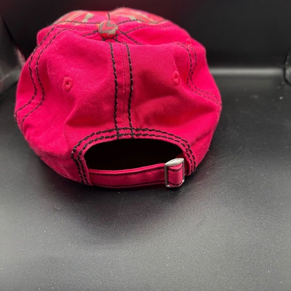 ANNA & AVA - Hat Red/Pink/Orange/Gray Baseball Cap Buckle Strapback, 100% Cotton - Picture 5 of 6